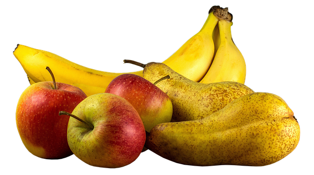 jablka, hrušky, banány